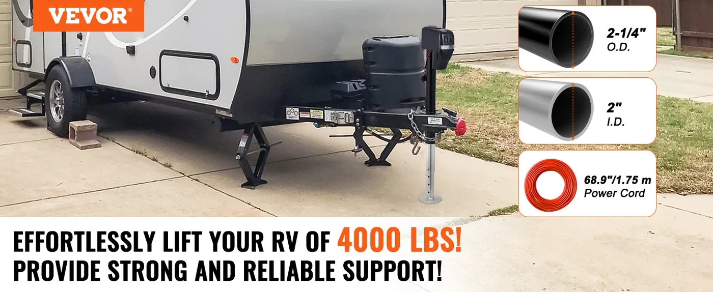 VEVOR Electric Trailer Jack 4000lbs overview