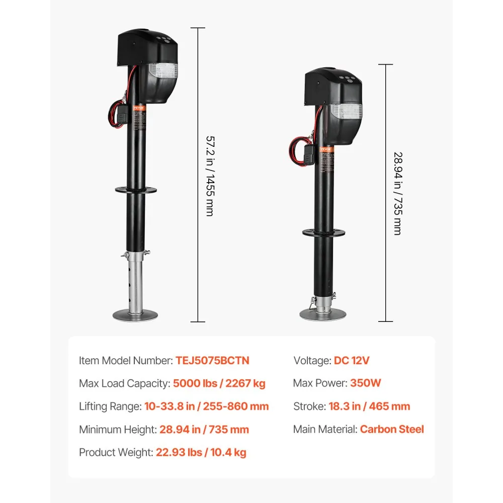 VEVOR Electric Trailer Jack 5000lbs product image 7