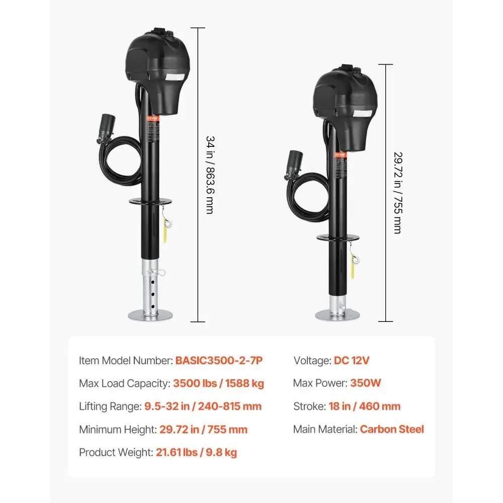 VEVOR Electric Trailer Jack 3500lbs product image 7