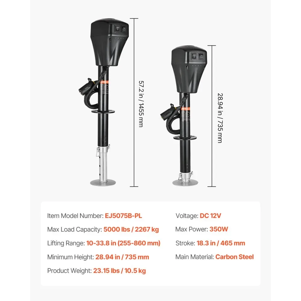 VEVOR Electric Trailer Jack 5000lbs product image 7