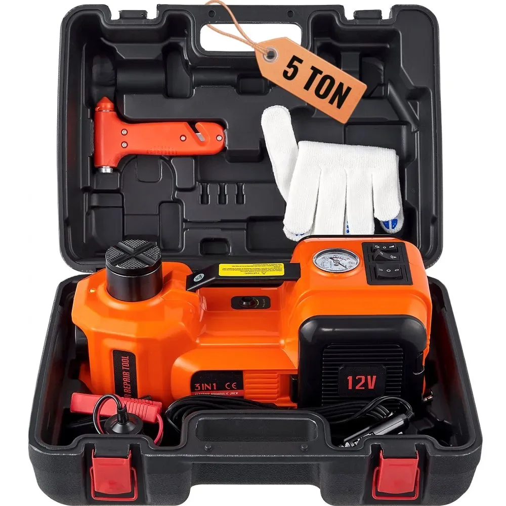 VEVOR 5 Ton Electric Car Jack with Tire Inflator front view