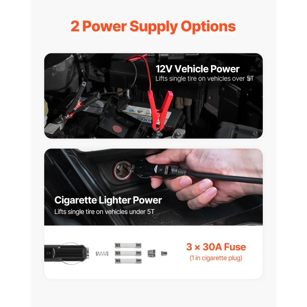 VEVOR 5 Ton Electric Scissor Jack with Impact Wrench dimensions