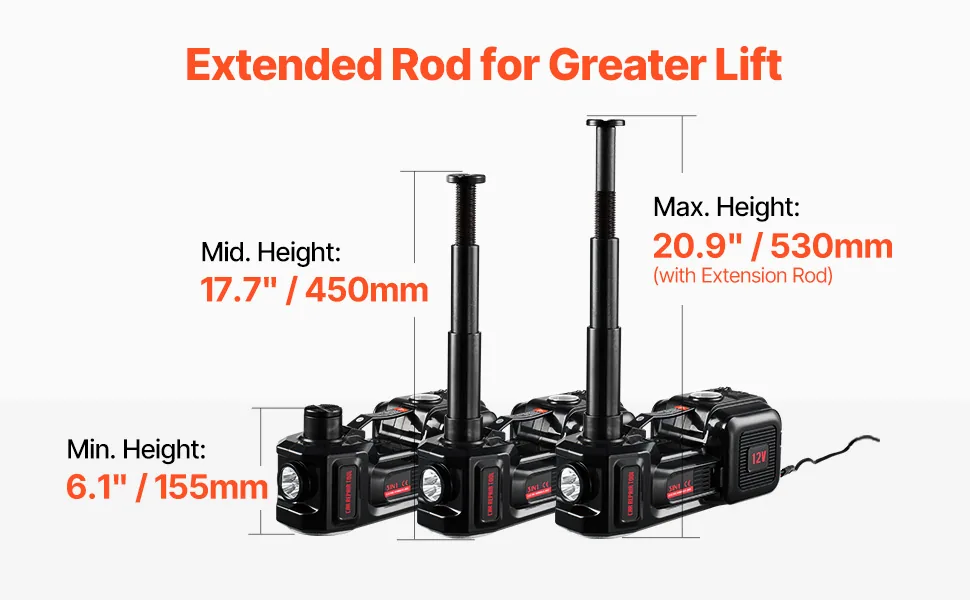 VEVOR 5 Ton Electric Scissor Jack with Impact Wrench 3-in-1 kit detail 1