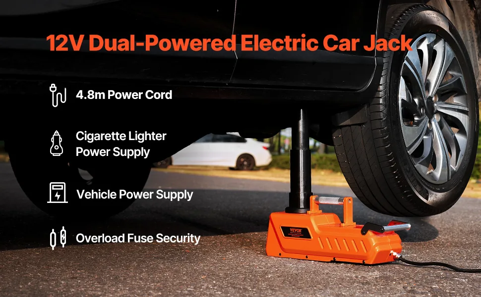 VEVOR Electric Car Jack Without Impact Wrench 15 Ton Orange overview