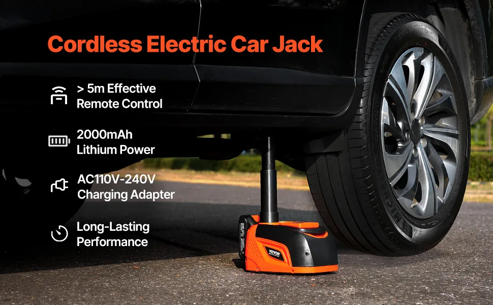 VEVOR 5 Ton Electric Scissor Jack with Remote Control overview
