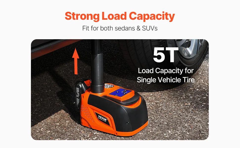 VEVOR 5 Ton Electric Scissor Jack with Remote Control battery power detail 2