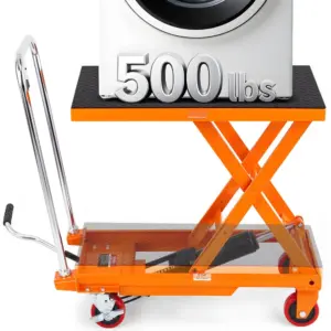 VEVOR Hydraulic Lift Table Cart Orange Single Scissor 500 lb product image 1