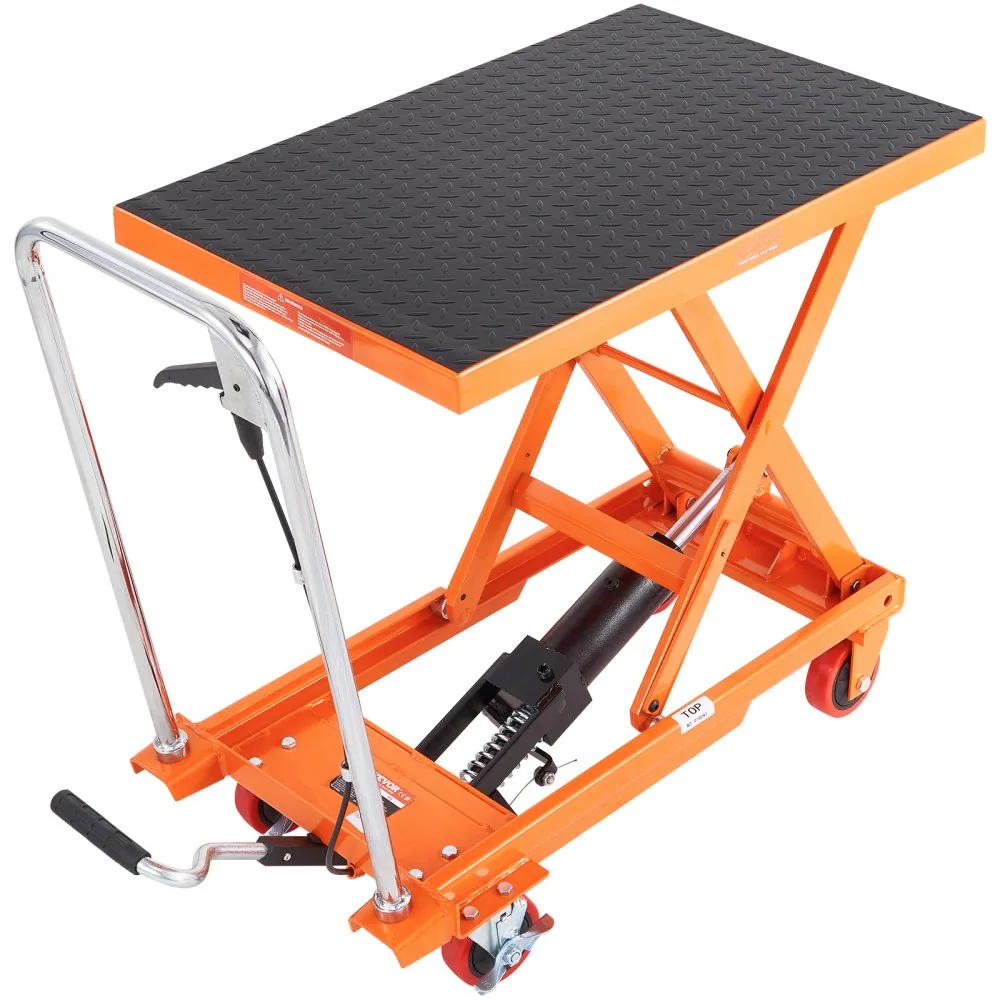 VEVOR Hydraulic Lift Table Cart Orange Single Scissor 500 lb product image 11