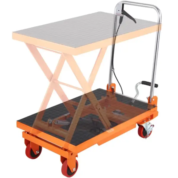 VEVOR Hydraulic Lift Table Cart Orange Single Scissor 330 lb product image 1