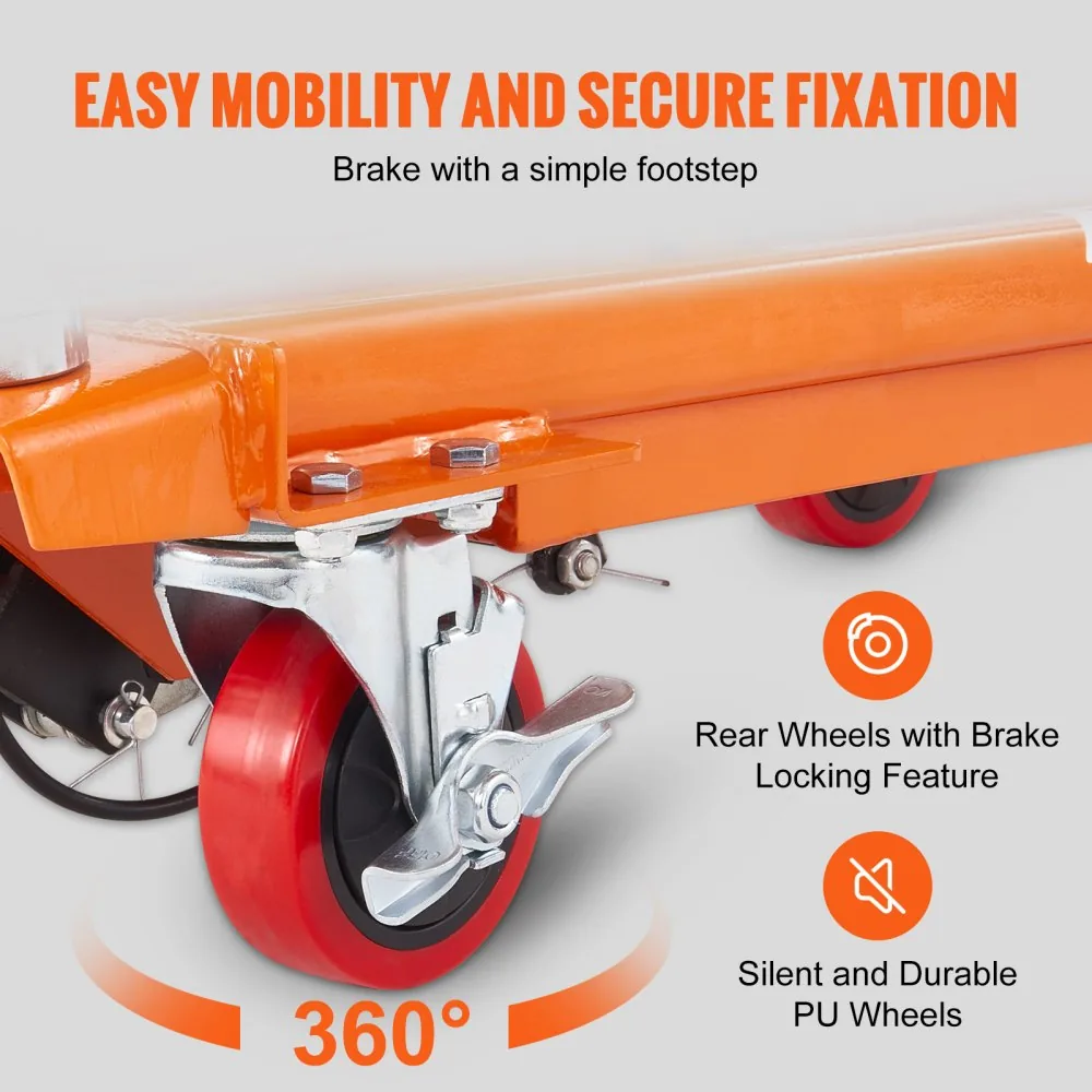 VEVOR Hydraulic Lift Table Cart Orange Single Scissor 330 lb product image 4