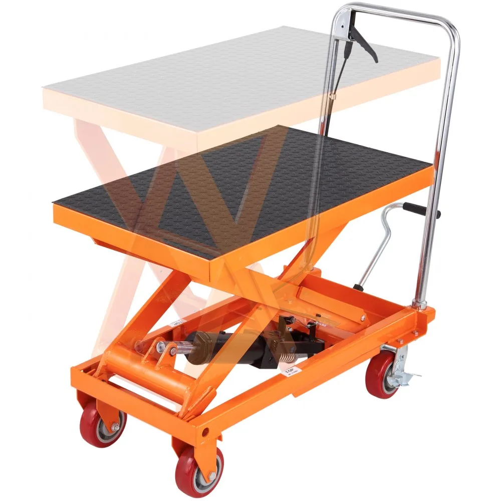 VEVOR Hydraulic Lift Table Cart Orange Single Scissor 1100 l product image 1