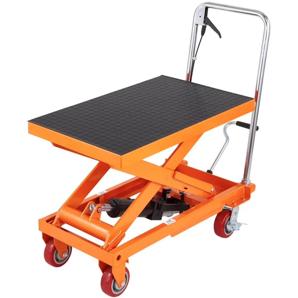 VEVOR Hydraulic Lift Table Cart Orange Single Scissor 1100 l product image 9