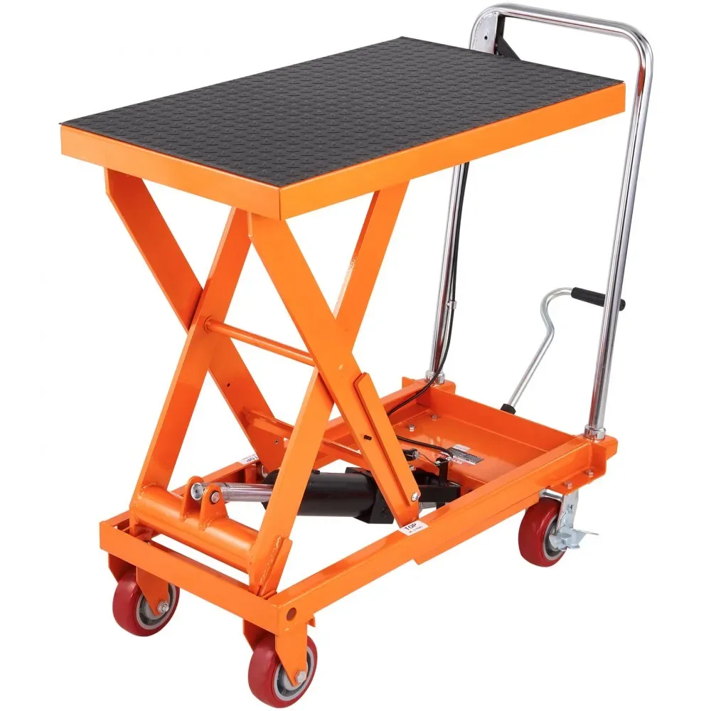 VEVOR Hydraulic Lift Table Cart Orange Single Scissor 1100 l product image 12