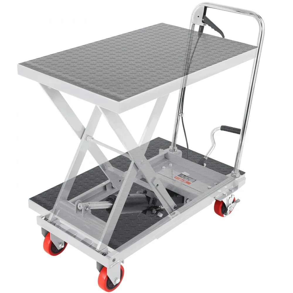VEVOR Hydraulic Lift Table Cart Gray Single Scissor 500 lbs product image 1