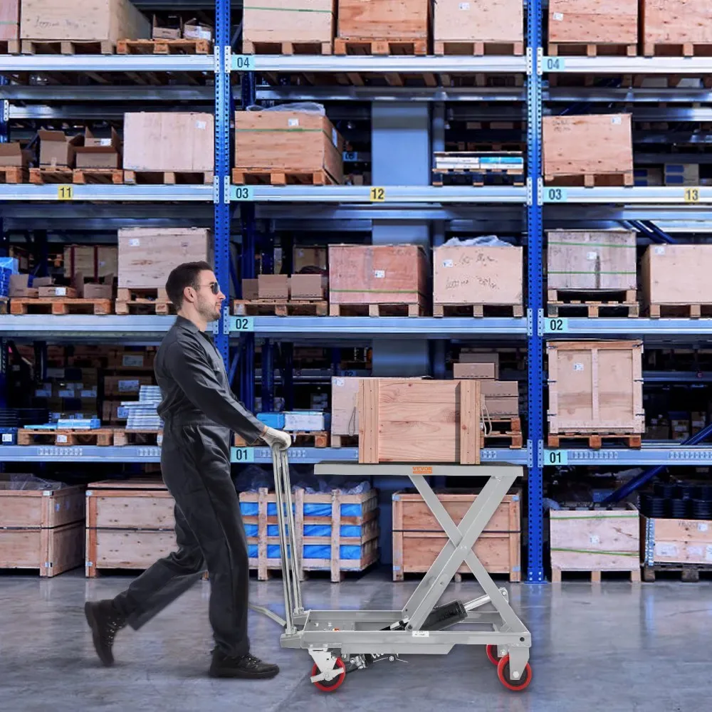 VEVOR Hydraulic Lift Table Cart Gray Single Scissor 500 lbs product image 8