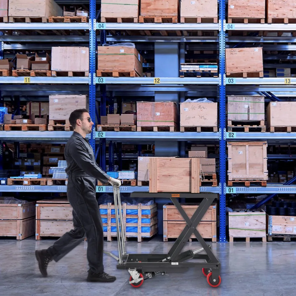 VEVOR Hydraulic Lift Table Cart Black Single Scissor 500 lbs product image 8