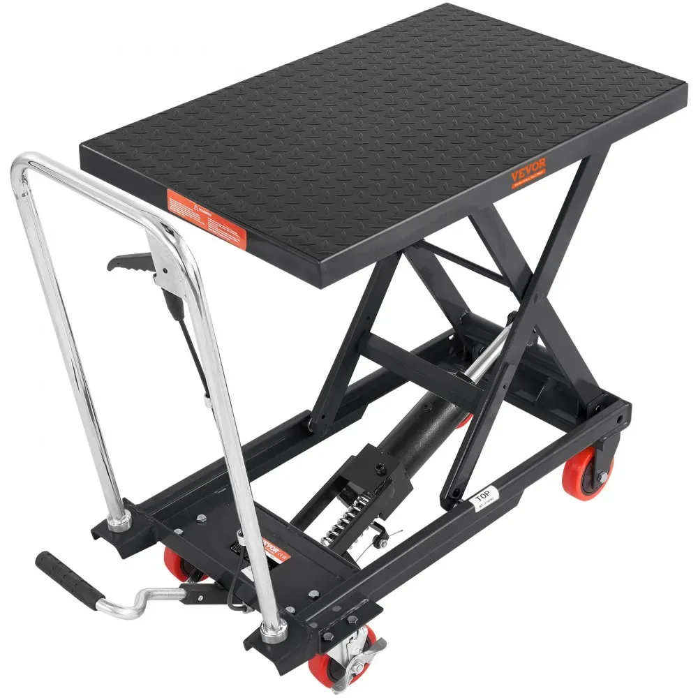 VEVOR Hydraulic Lift Table Cart Black Single Scissor 500 lbs product image 11