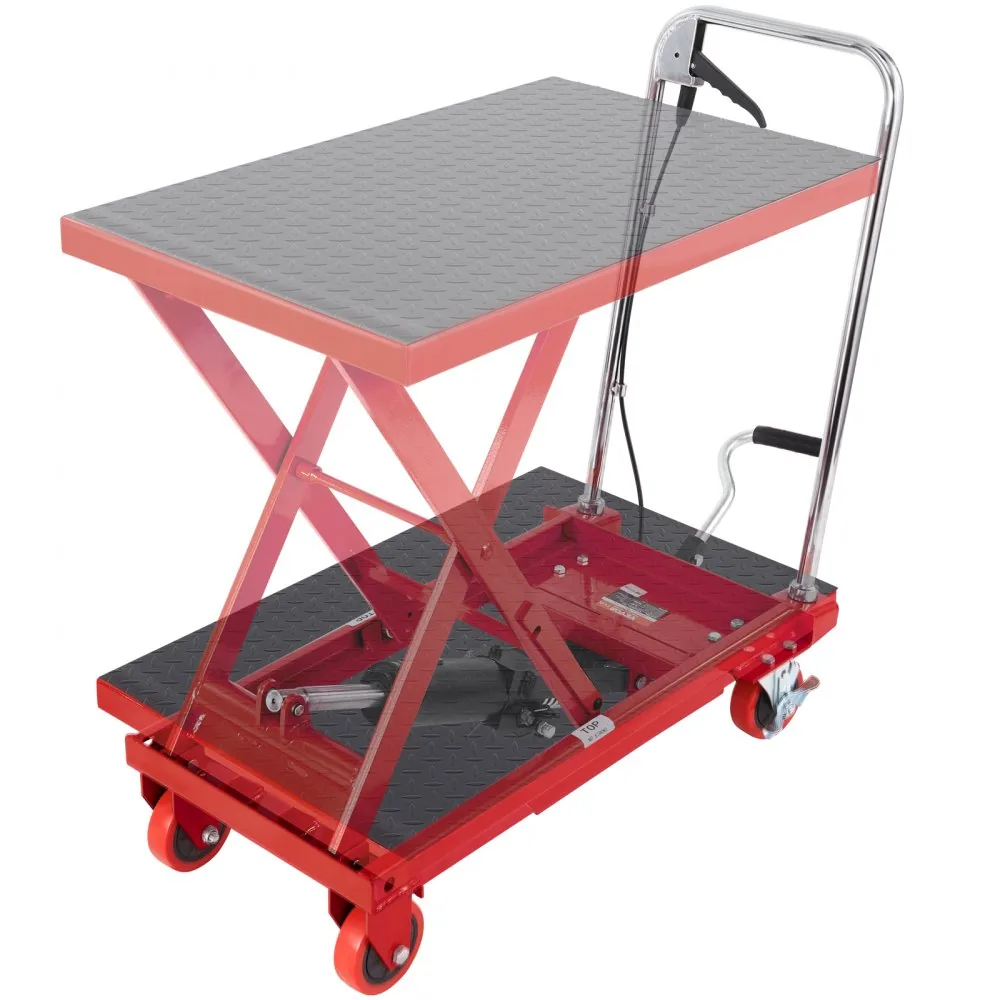 VEVOR Hydraulic Lift Table Cart Red Single Scissor 500 lbs product image 1