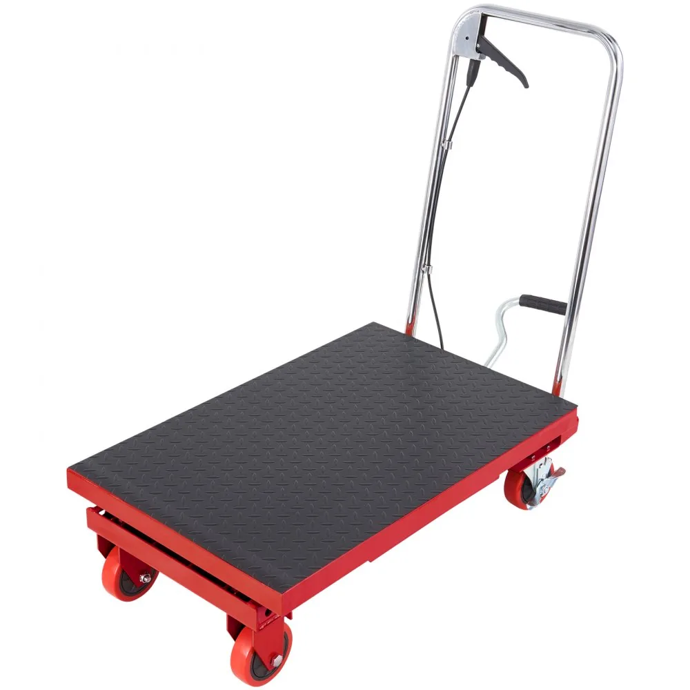 VEVOR Hydraulic Lift Table Cart Red Single Scissor 500 lbs product image 9