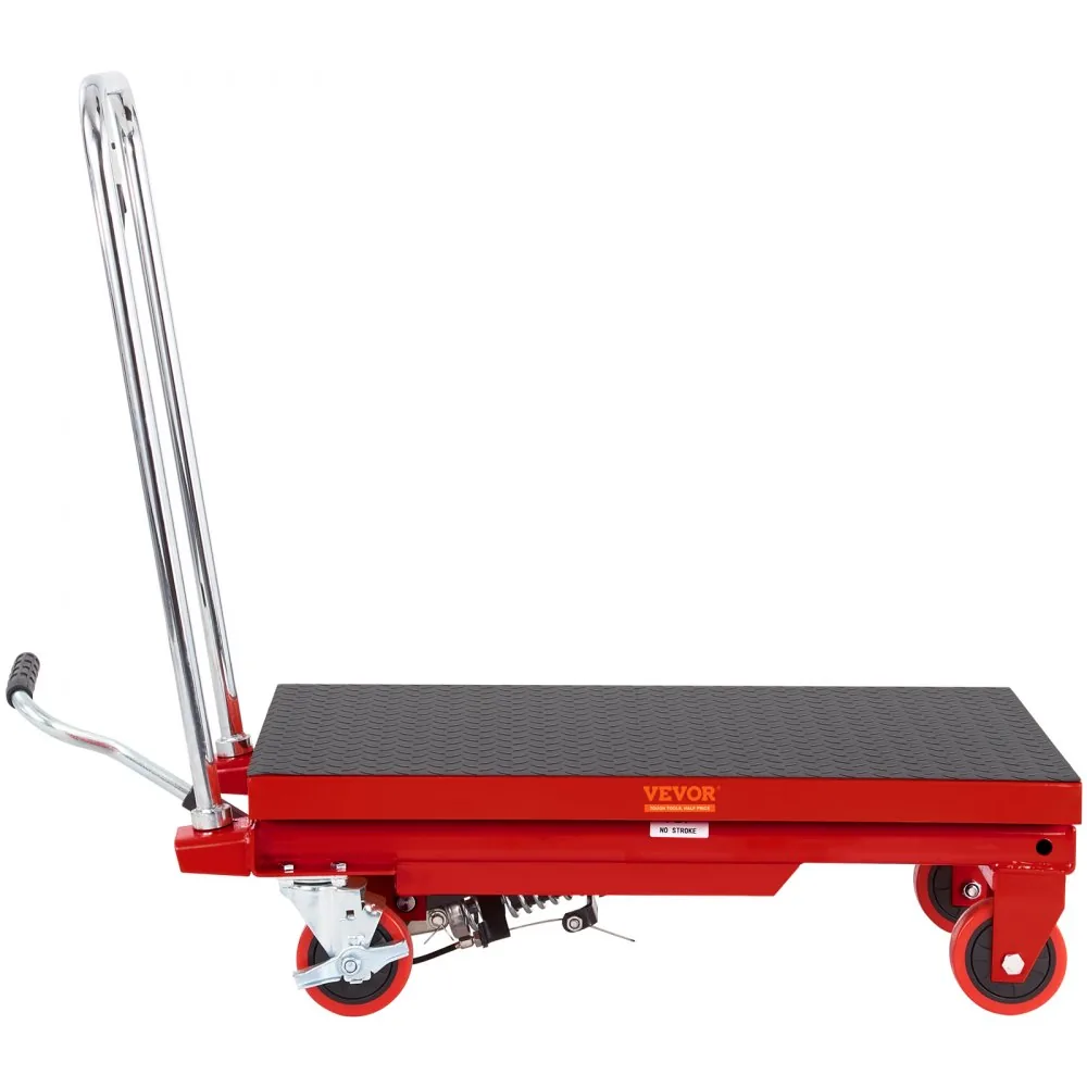 VEVOR Hydraulic Lift Table Cart Red Single Scissor 500 lbs product image 10