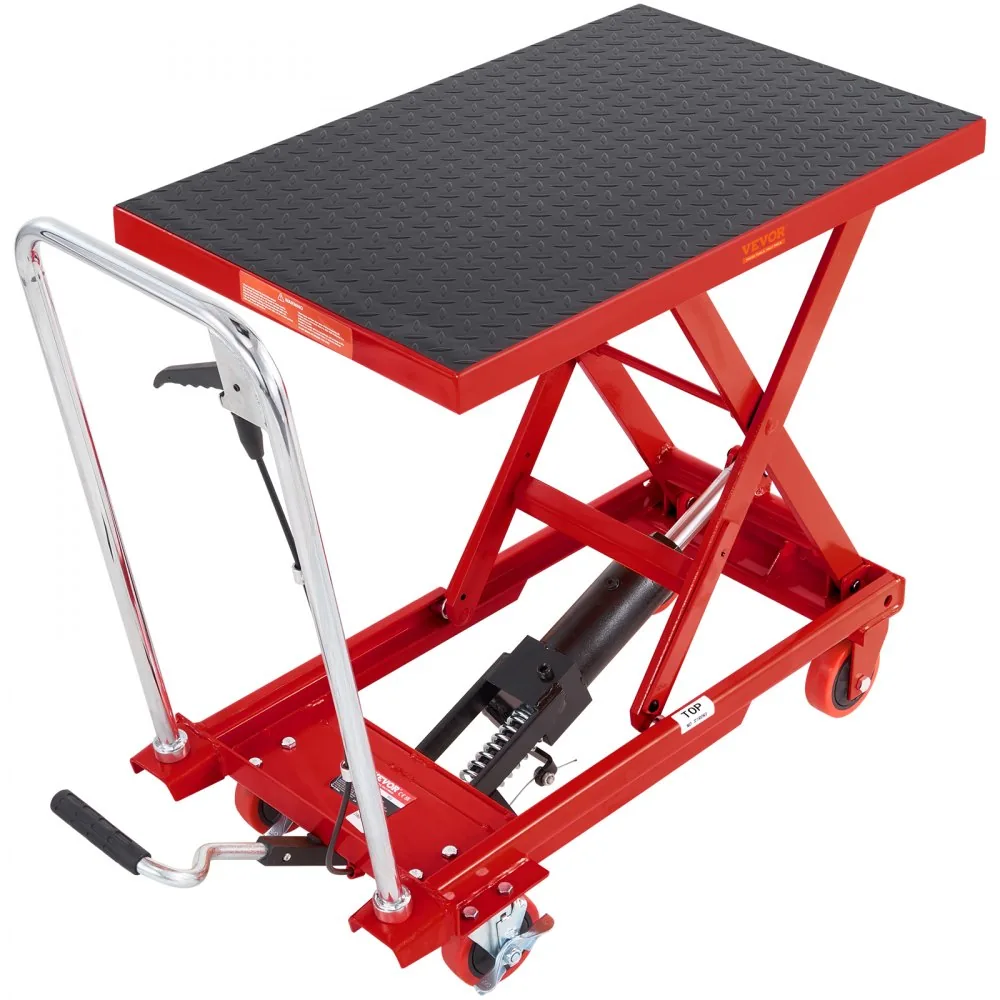 VEVOR Hydraulic Lift Table Cart Red Single Scissor 500 lbs product image 11