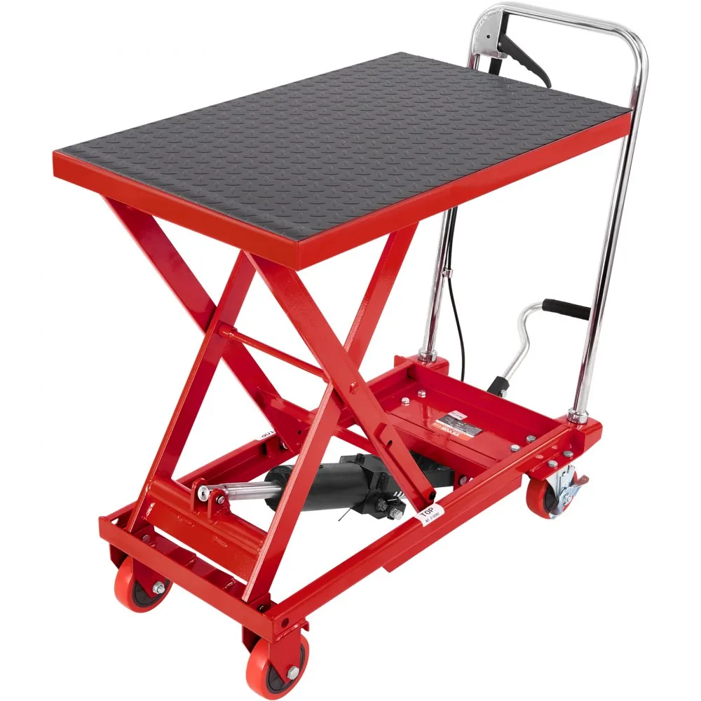 VEVOR Hydraulic Lift Table Cart Red Single Scissor 500 lbs product image 12