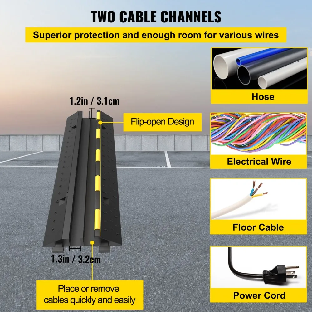 flip open channel cable protector ramp close up
