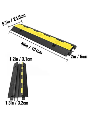 VEVOR 5 pack cable protector ramp installation and package