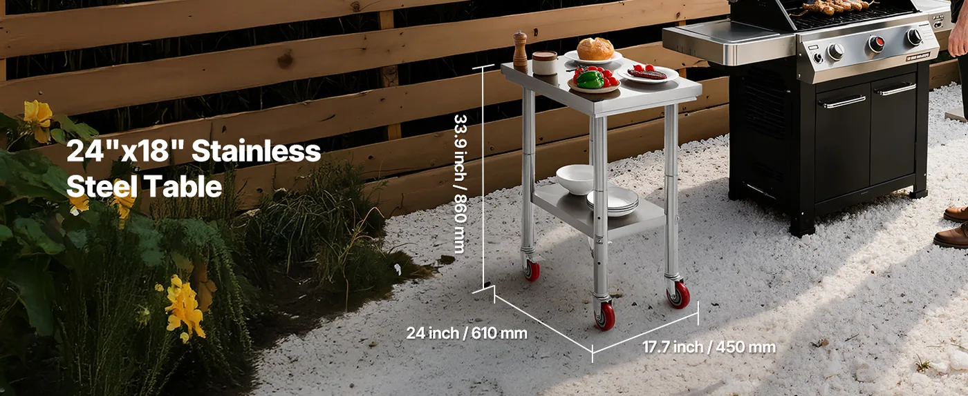 VEVOR Stainless Steel Table 24*18 in overview