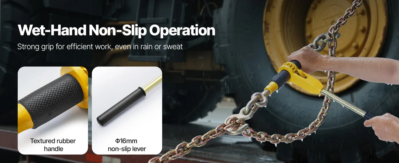 VEVOR Ratchet Chain Binder 5400 lbs 2 Sets 5/16-3/8 inch Rubber Grip