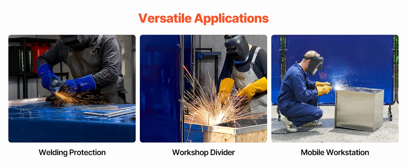 VEVOR Welding Screen with Frame Blue 6 x 6 ft. feature 4