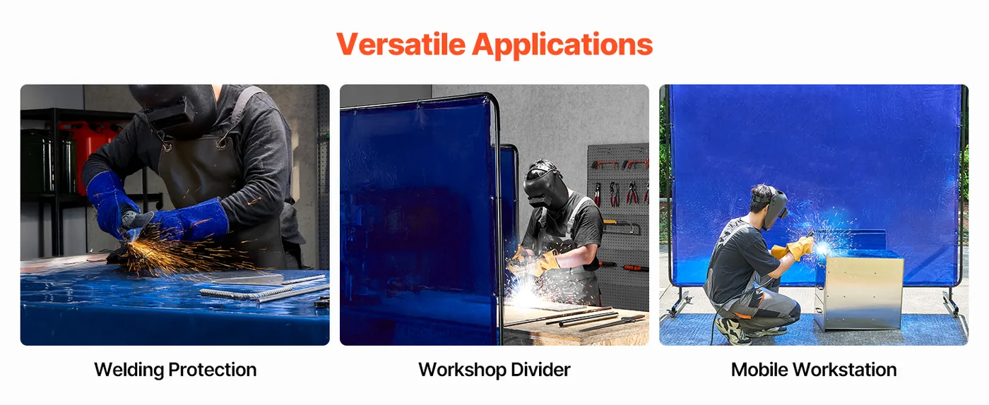 VEVOR Welding Screen with Frame Blue 6 x 8 ft. feature 4