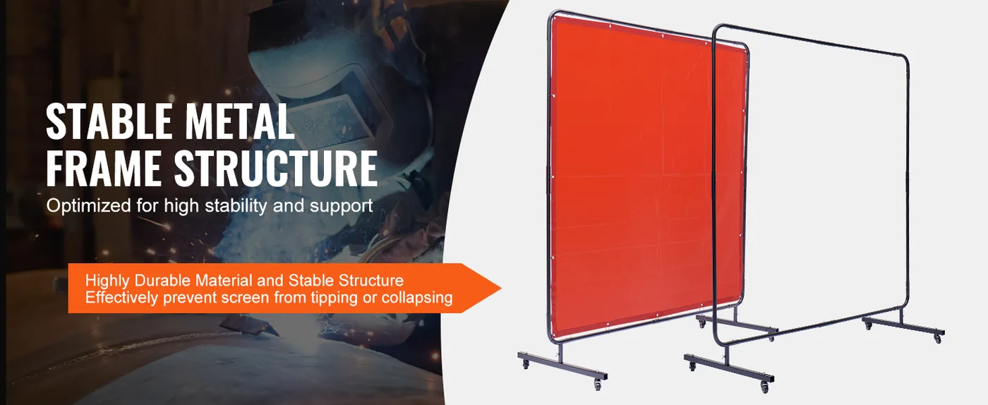 VEVOR Welding Screen with Frame Red 6 x 6 ft. feature 2