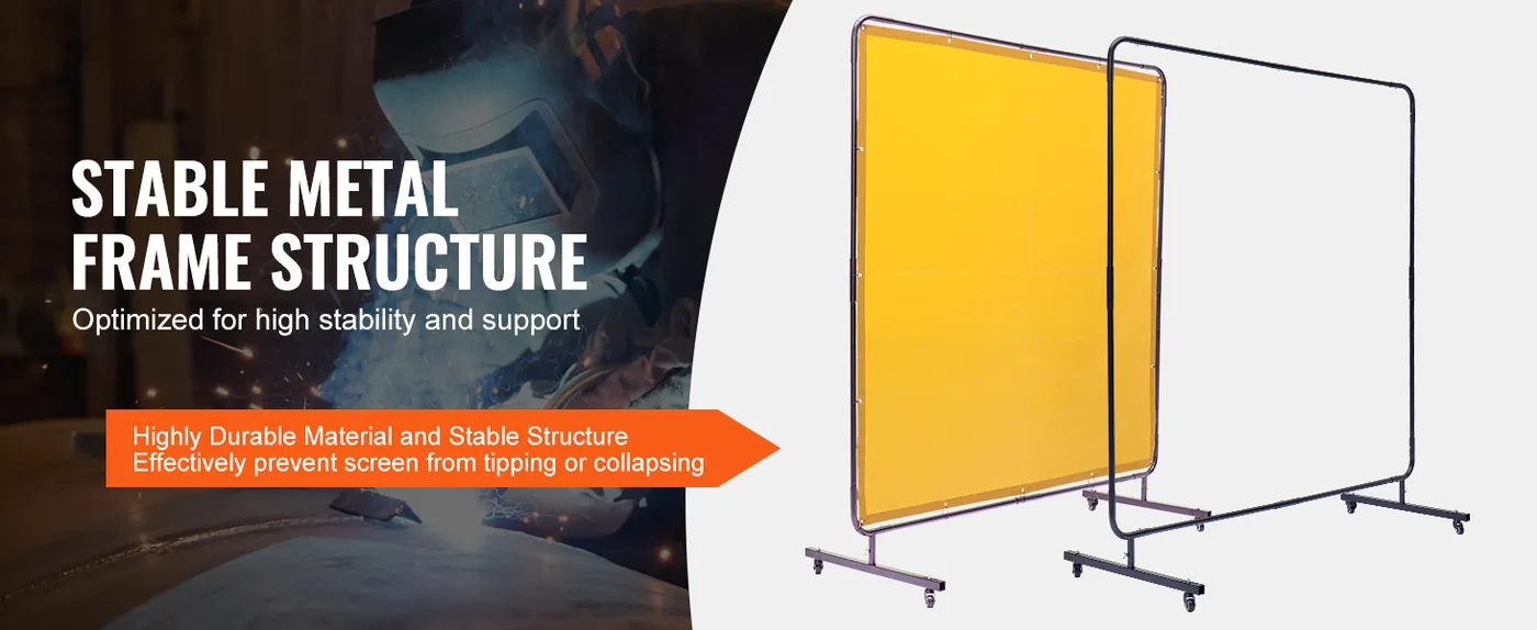 VEVOR Welding Screen with Frame Yellow 6 x 6 ft. feature 2