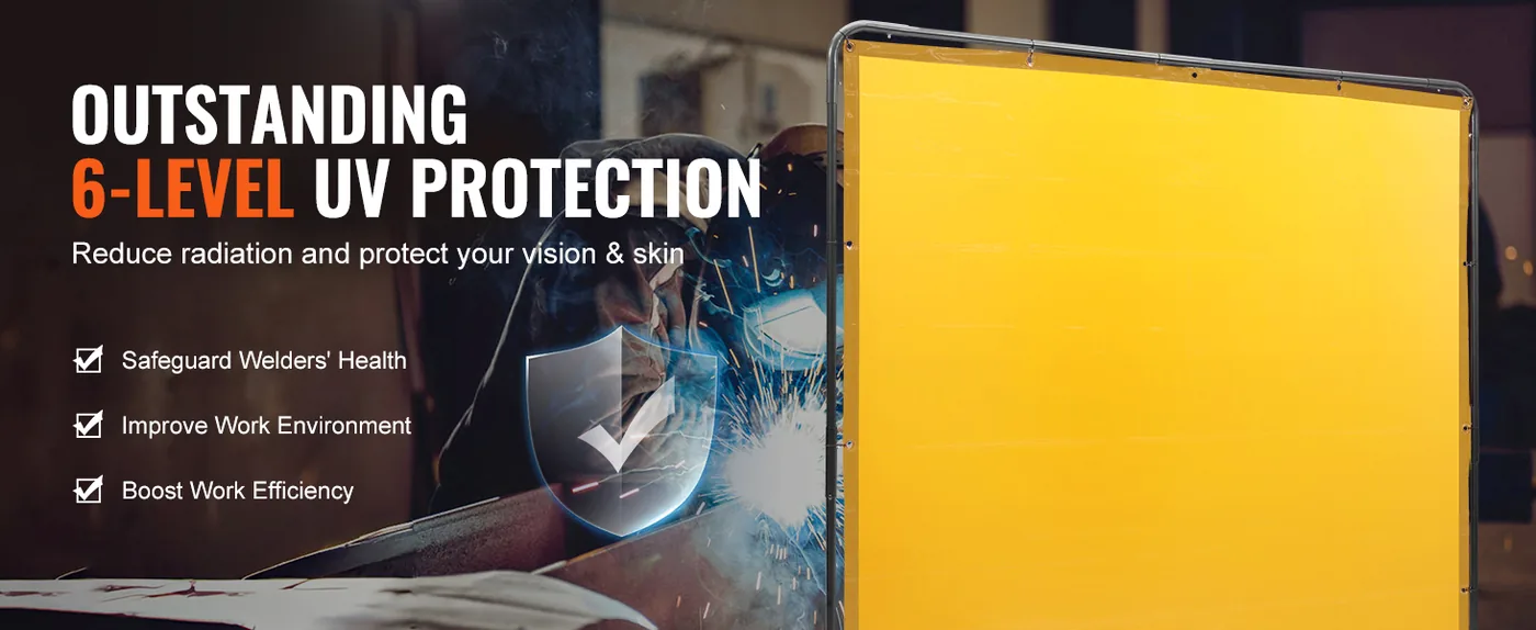VEVOR Welding Screen with Frame Yellow 6 x 6 ft. feature 4
