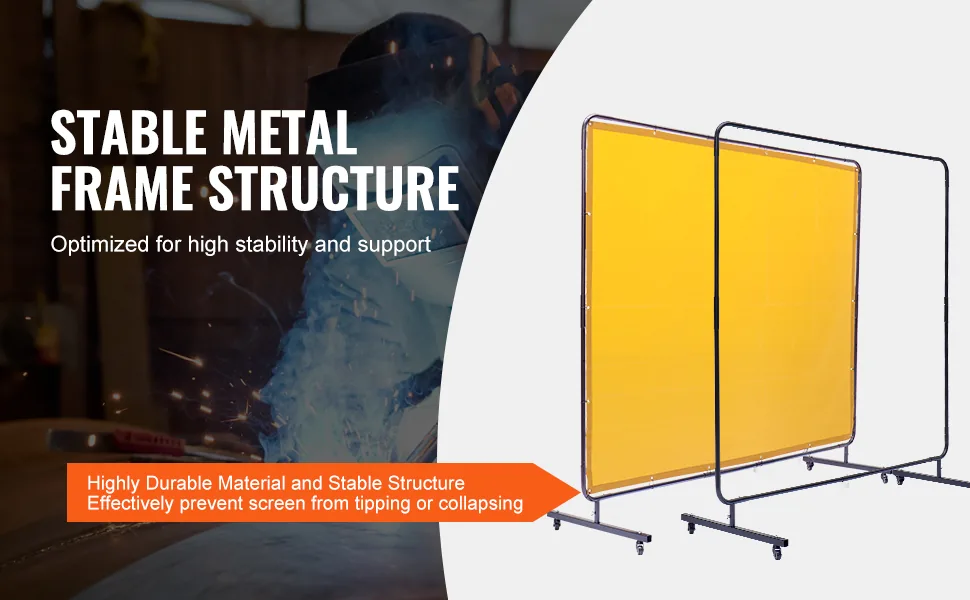 VEVOR Welding Screen with Frame Yellow 6 x 8 ft. feature 2