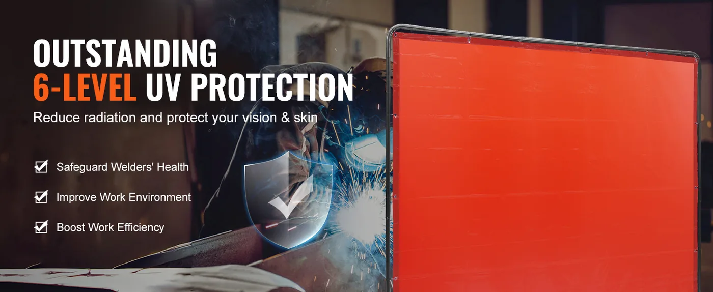 VEVOR Welding Screen with Frame Red 6 x 8 ft. feature 4