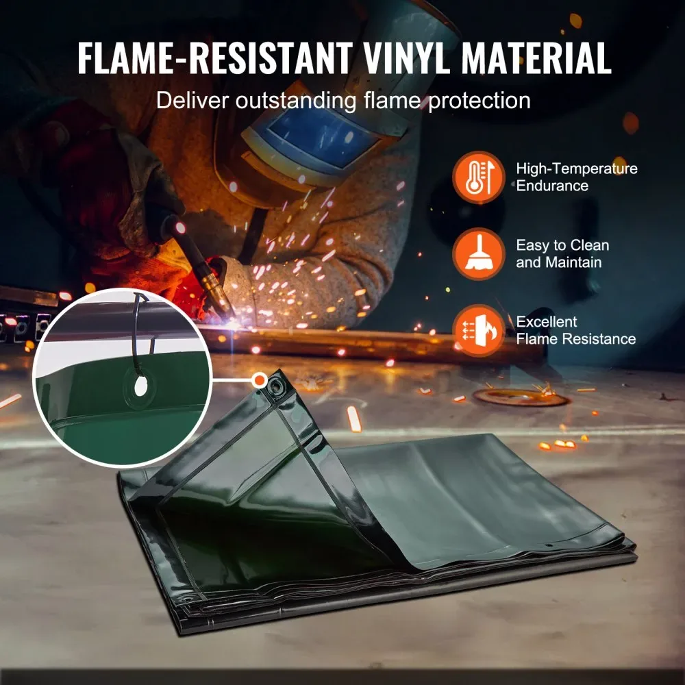 VEVOR Welding Screen with Frame Green 6 x 8 ft. product image 4