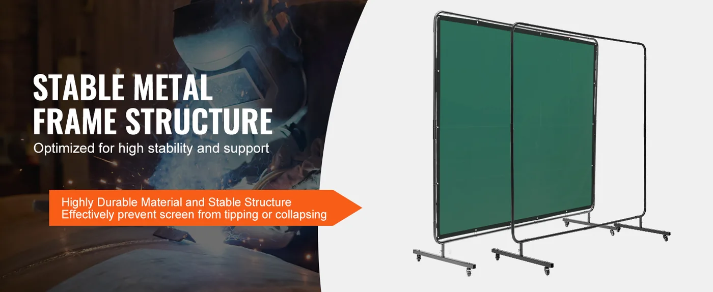 VEVOR Welding Screen with Frame Green 6 x 8 ft. feature 2
