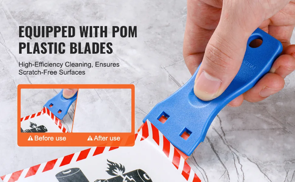 VEVOR Plastic Razor Blade Scraper Set with 2 Blade Scrapers feature 1