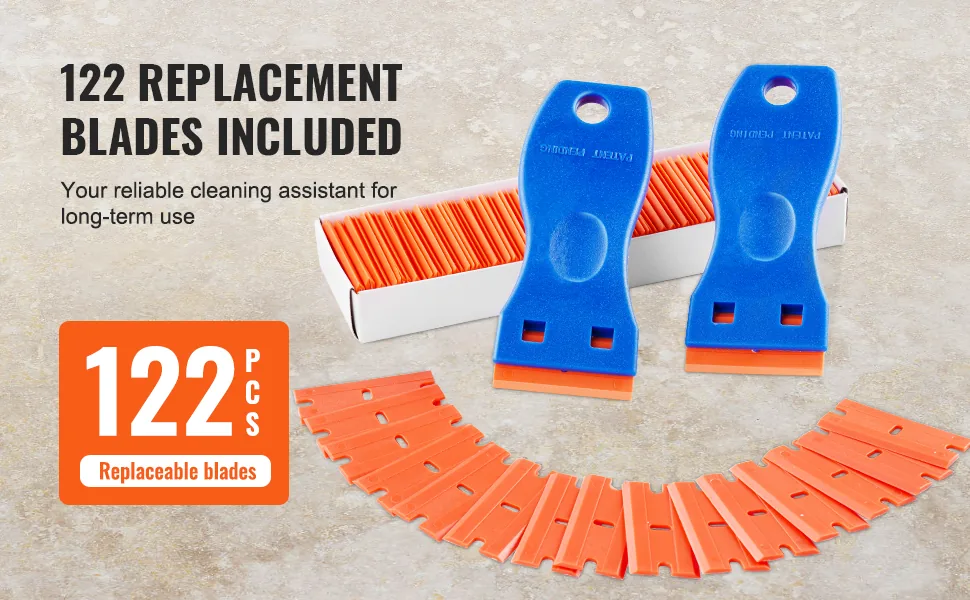 VEVOR Plastic Razor Blade Scraper Set with 2 Blade Scrapers feature 2