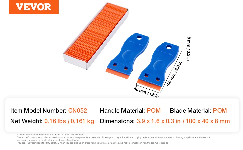 VEVOR Plastic Razor Blade Scraper Set with 2 Blade Scrapers feature 5