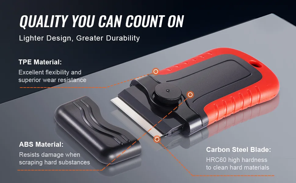 VEVOR Razor Blade Scraper Metal Plastic + TPE Single Item wi feature 1