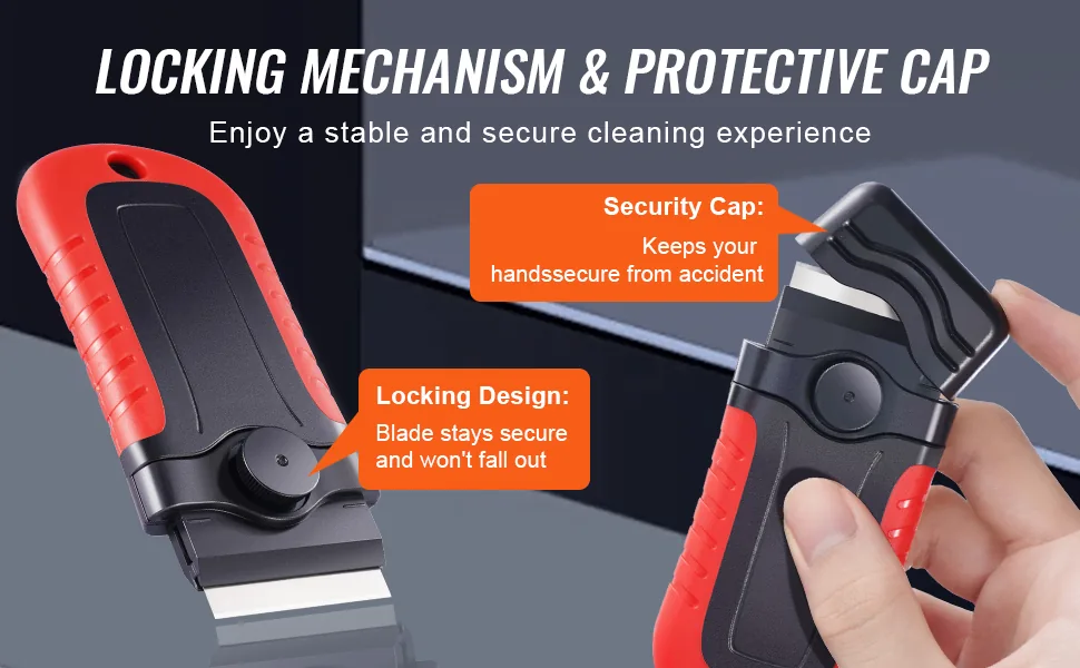 VEVOR Razor Blade Scraper Metal Plastic + TPE Single Item wi feature 2