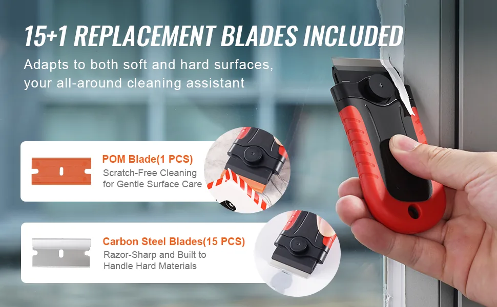 VEVOR Razor Blade Scraper Metal Plastic + TPE Single Item wi feature 3