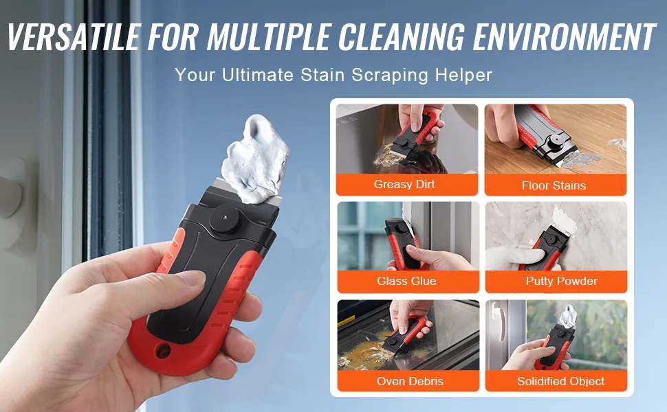 VEVOR Razor Blade Scraper Metal Plastic + TPE Single Item wi feature 4