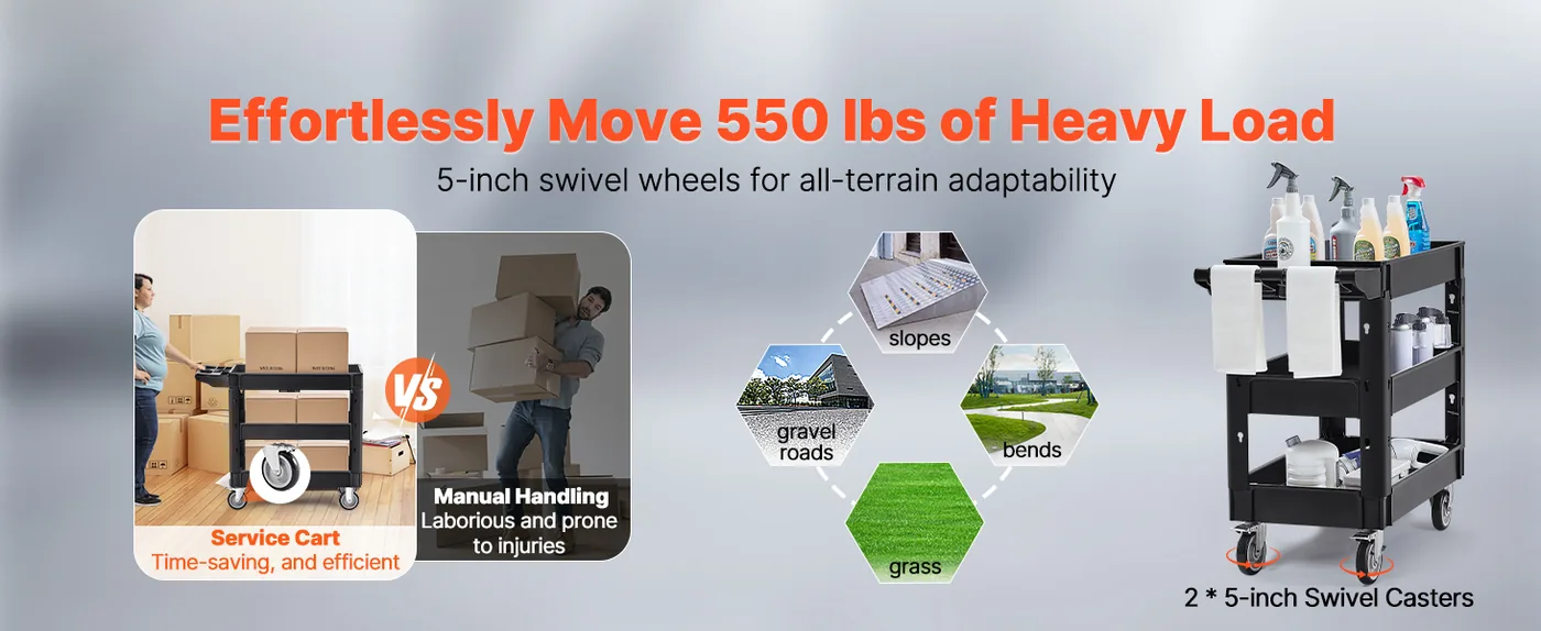 VEVOR Utility Service Cart One-way overview