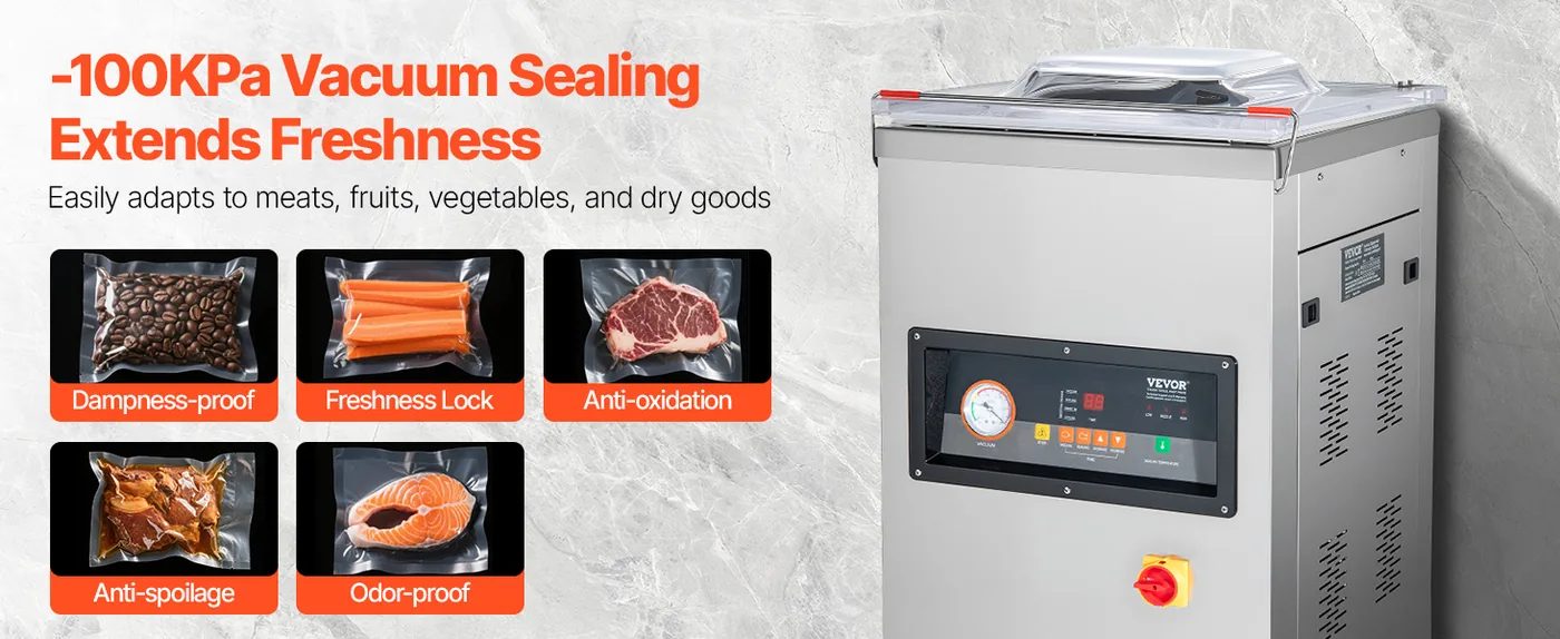 VEVOR Chamber Vacuum Sealer Floor-Standing 1000W overview