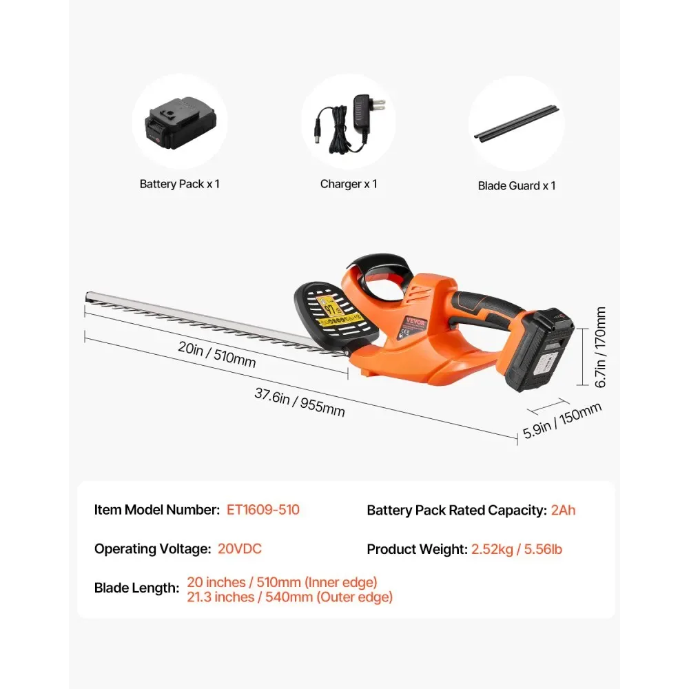 VEVOR Electric Hedge Trimmer Low Branch 18 inch product image 7