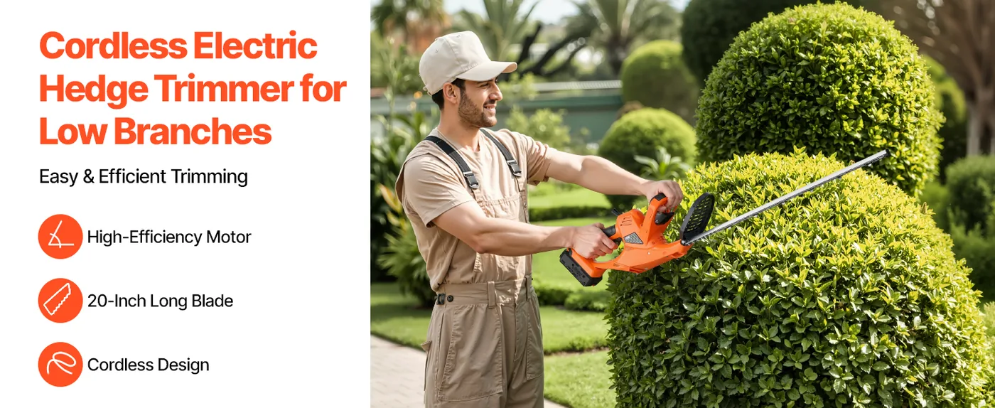 VEVOR Electric Hedge Trimmer Low Branch 18 inch overview
